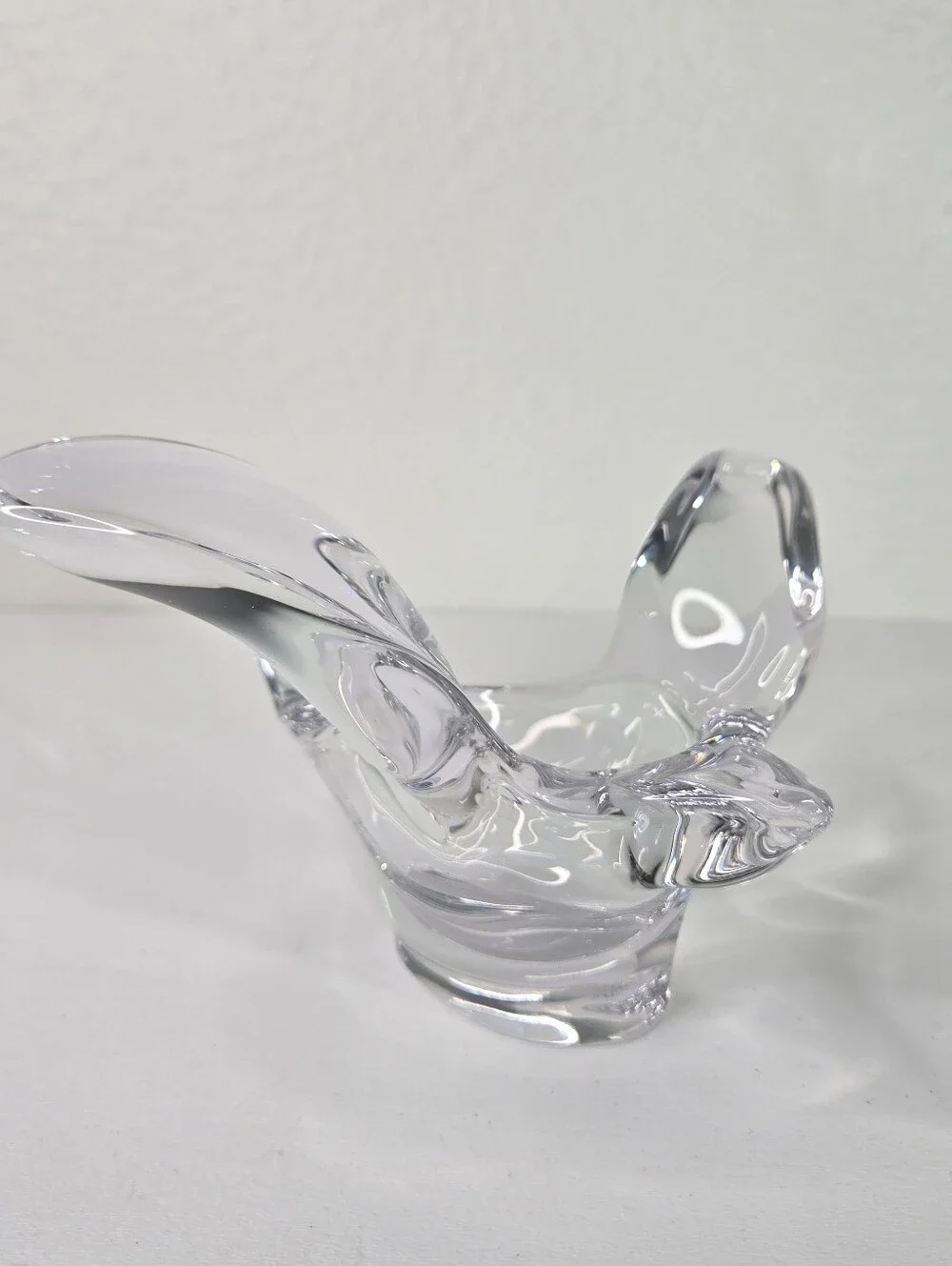 Princess House Lead Crystal Flying Bird Dove‎ Candy Trinket Dish Soaring VTG art